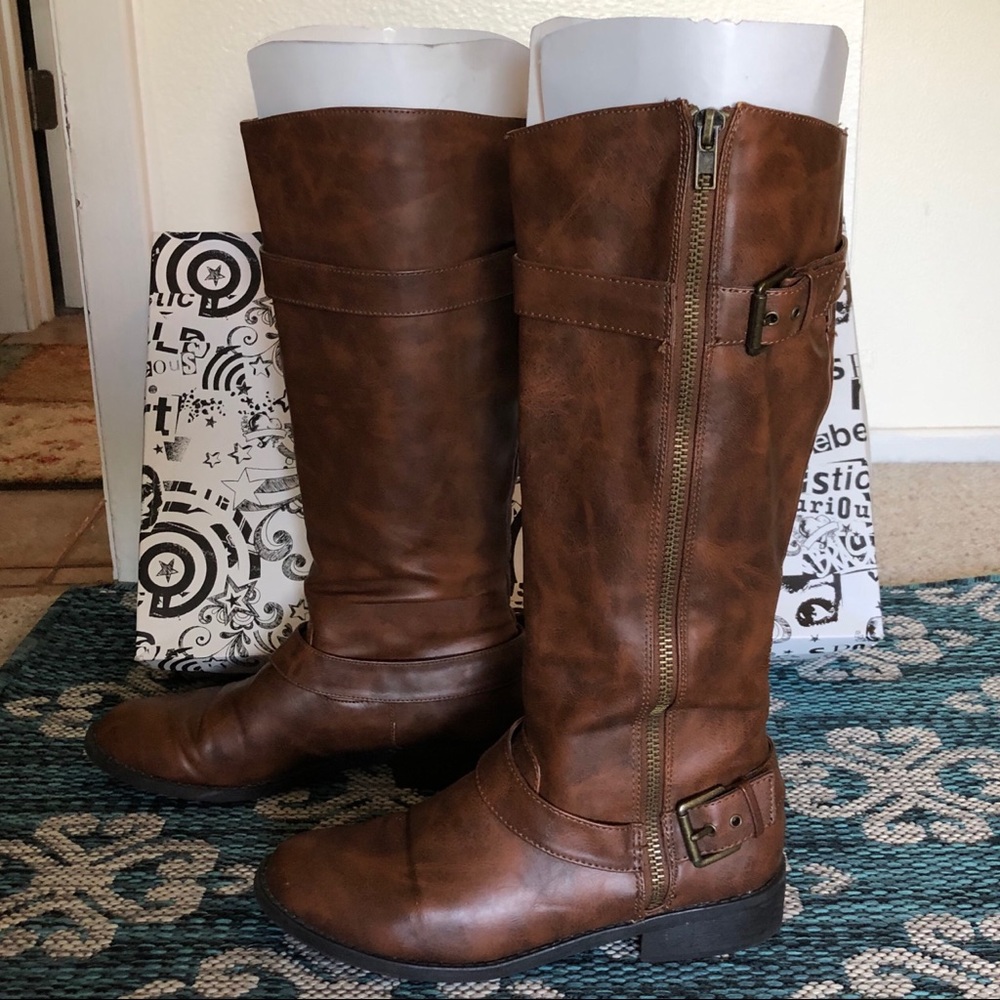 Brash Riding Boots 16” Wide Calf Zane Cognac